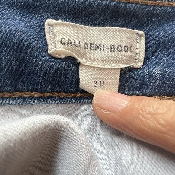 Madewell Womens Cali Demi-Bootcut Jeans Blue Sz 30 Button Fly Raw Hem Boho Ankle - Picture 11 of 13